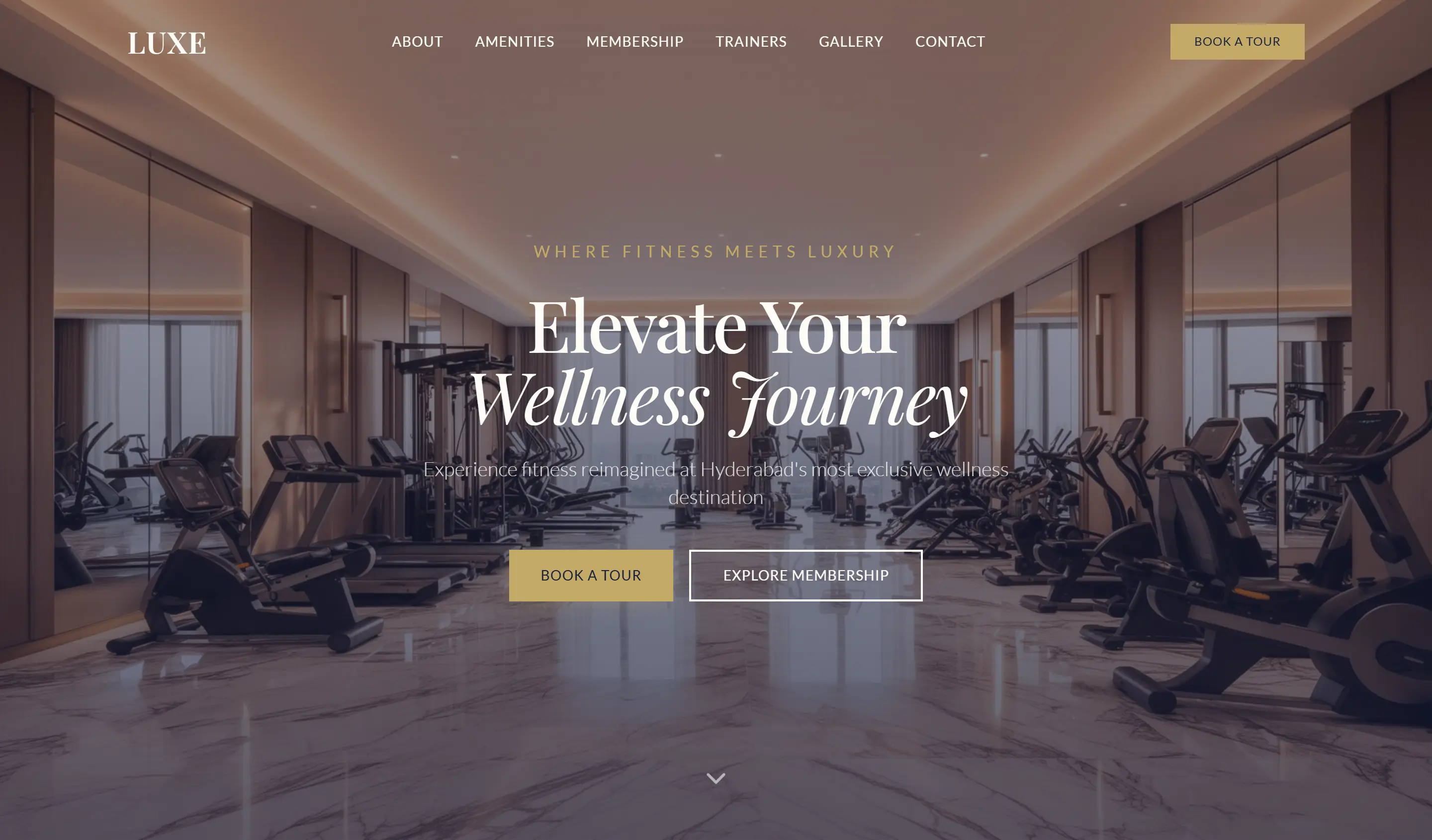 LUXE premium fitness studio website design