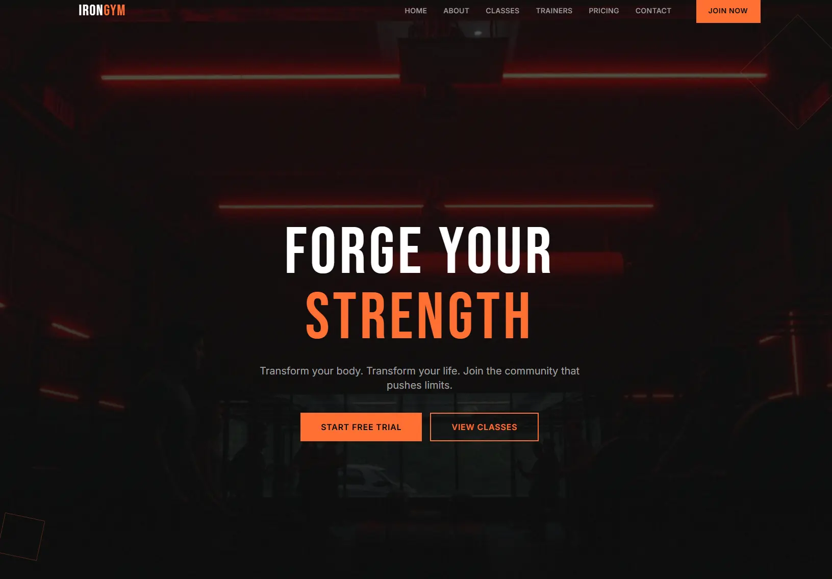 IRON gym website template